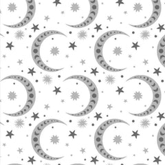 Moon and Stars FLANNEL, Nursery Flannel, Stay Wild Moon Child | Fabric Design Treasures