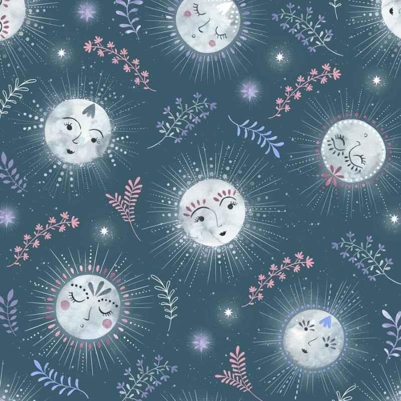 Moon Face Fabric Dashwood Studio - Nightfall 1939 - Fabric Design Treasures