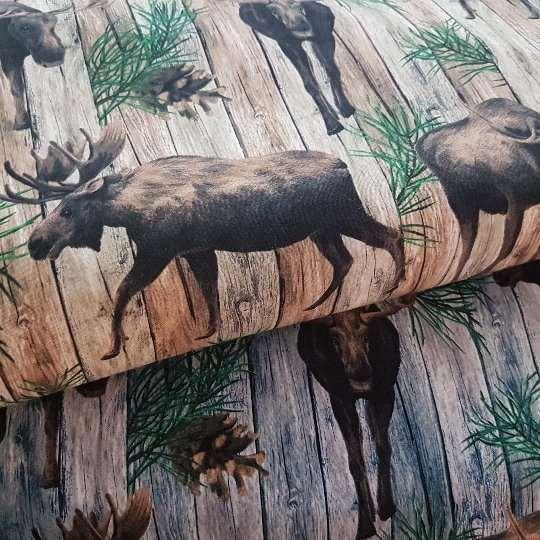 Moose Fabric Moose on the Loose in Grey