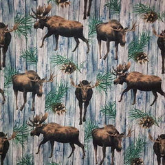 Moose Fabric Moose on the Loose in Grey