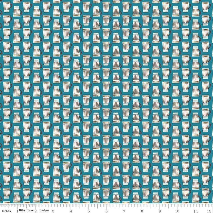 Mugs Fabric, Vienna - Riley Blake - C5834 Teal