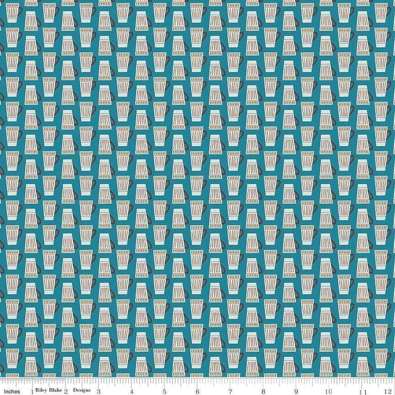 Mugs Fabric, Vienna - Riley Blake - C5834 Teal