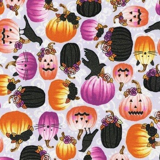 Multicolored Pumpkin Fabric with Glitter - Fabric Design Treasures