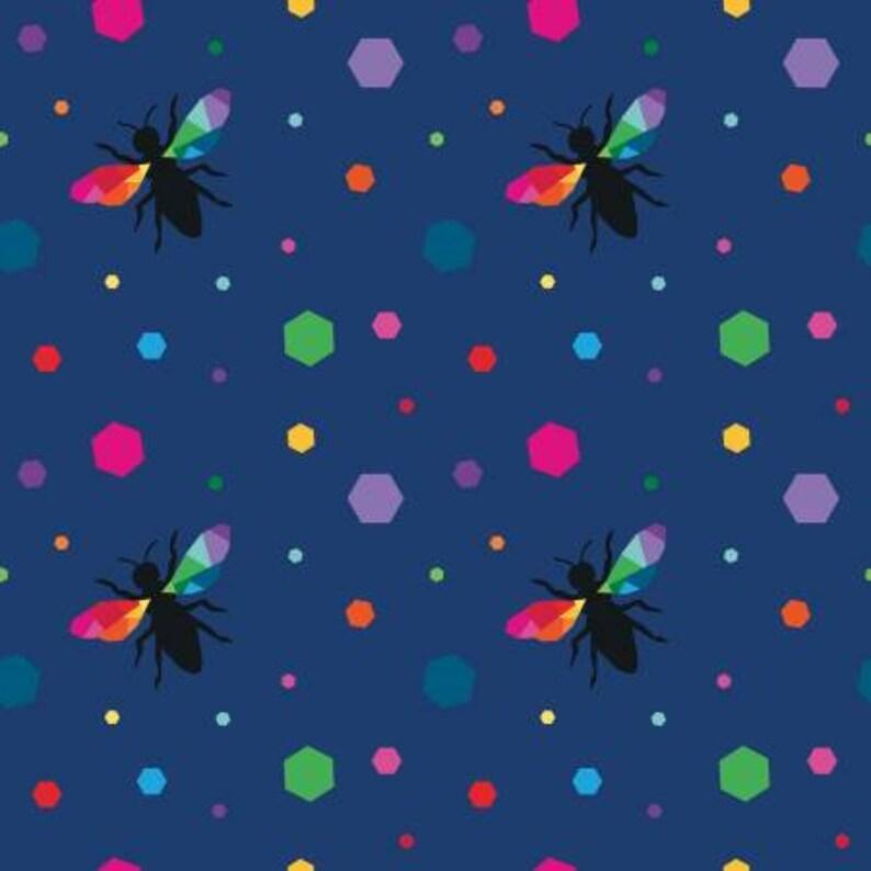 Navy Blue Hexie Bee Quilting Cotton Fabric