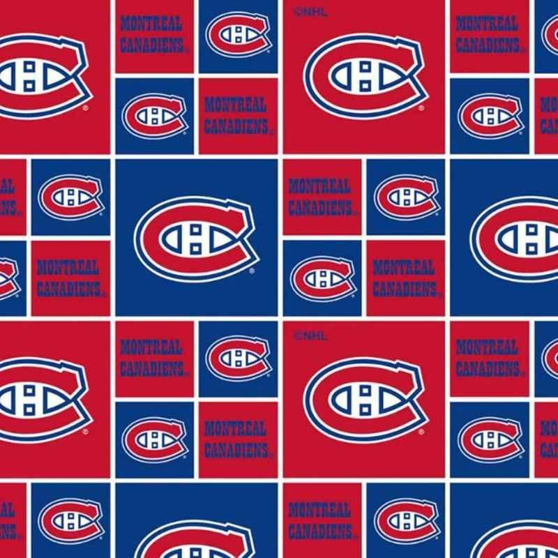 NHL Red Montreal Canadiens NHL Hockey Fabric - Fabric Design Treasures