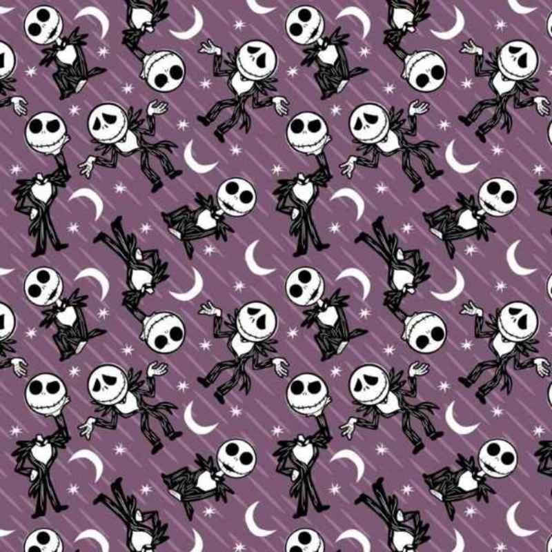 Nightmare Before Christmas Jack Stars Purple Cotton | Fabric Design Treasures