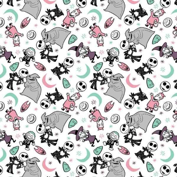 Nightmare Before Christmas V Collection NBC Play White - Fabric Design Treasures