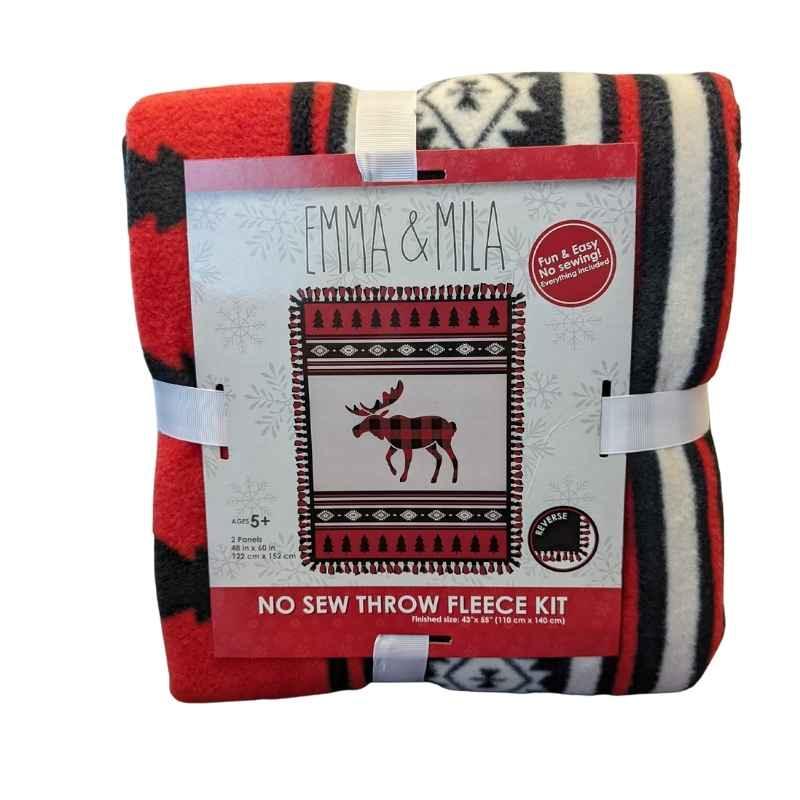 Moose on the Loose No Sew Fleece Throw Kit | Fabric Design Treasures