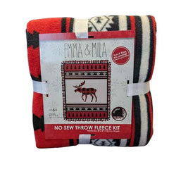 Moose on the Loose No Sew Fleece Throw Kit | Fabric Design Treasures