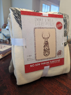 The Hudson No Sew Fleece Throw Kit, Stag, Wolf and Bear | Fabric Design Treasures