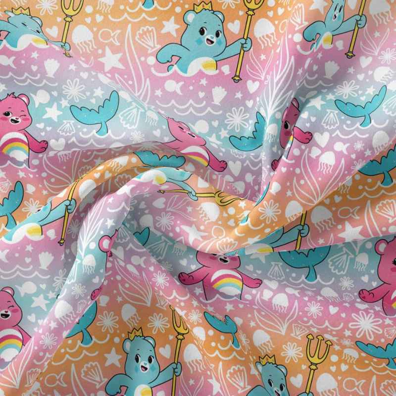 Ocean Doodle Care Bears Mer Bears Pink | Fabric Design Treasures