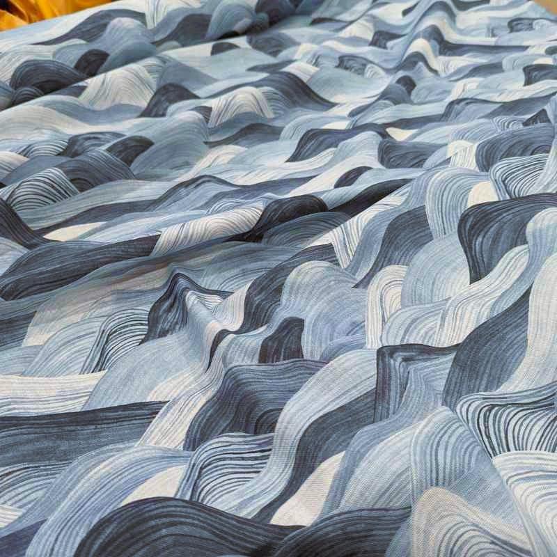 Ocean Waves Cotton Canvas Fabric - Fabric Design Treasures