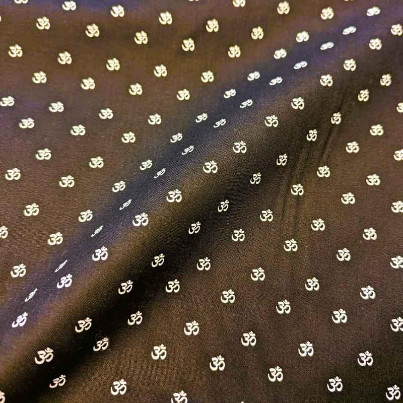 Om Fabric, Namaste, Yoga Fabric in Black | Fabric Design Treasures