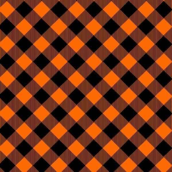 Orange and Black Buffalo Check Cotton Fabric | Fabric Design Treasures
