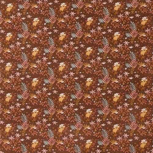 Organic Jersey, Oeko-Tex Standard 100 - Koala on Brown | Fabric Design Treasures