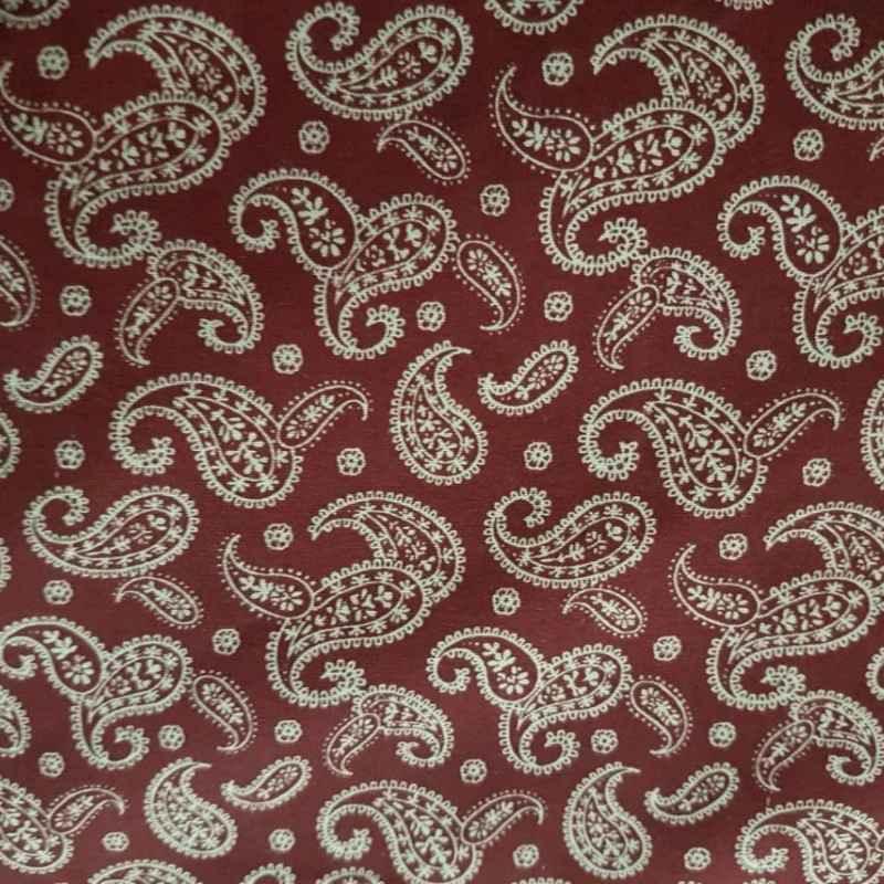 Paisley Fabric, Santee Print, Burgundy or Cream Paisley Fabric | Fabric Design Treasures