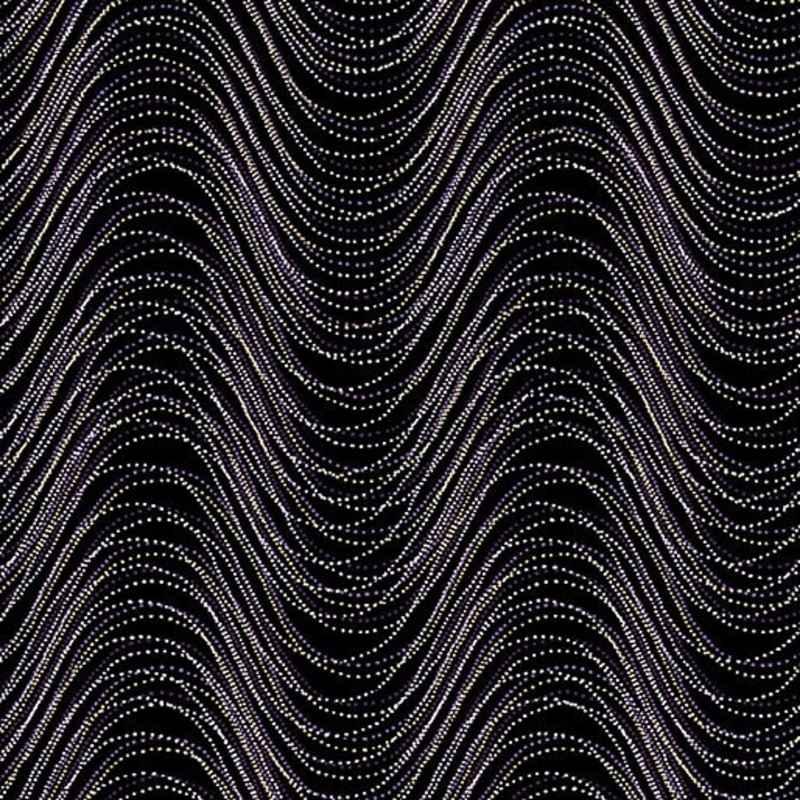 Pansy Noir Wind Wave Black/Multi enhanced with Metallic Gold | Fabric Design Treasures