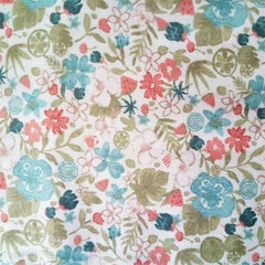 Pastel Floral on White FLANNEL Fabric | Fabric Design Treasures