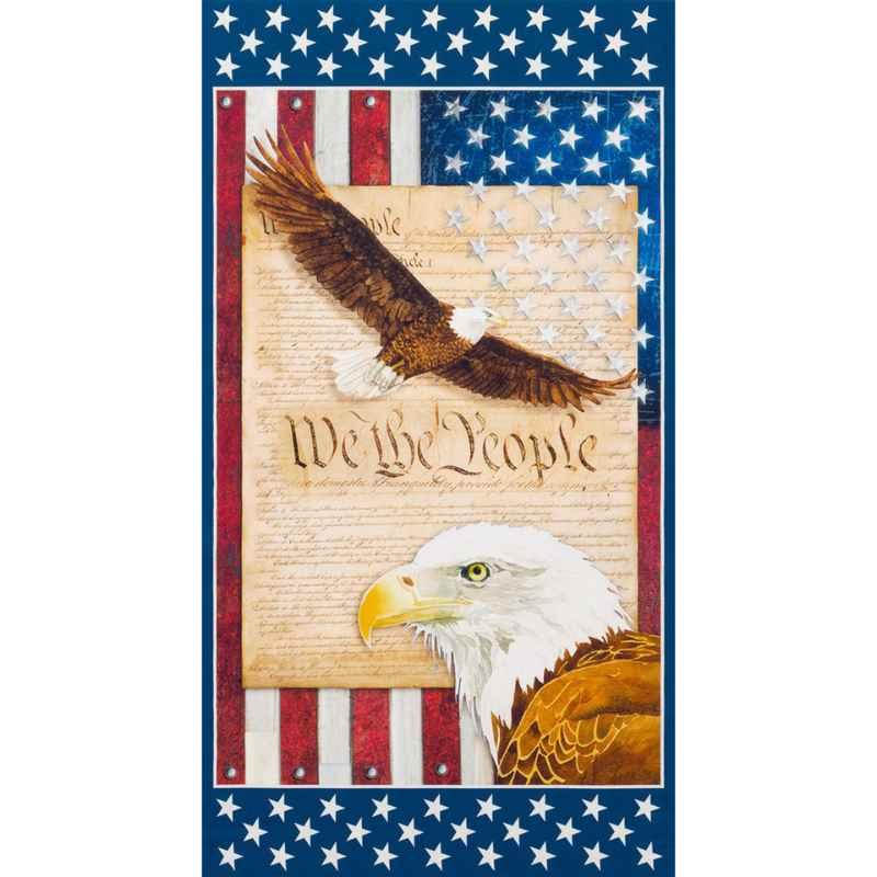 Patriots Digital Americana We the People Eagle Panel | Fabric Design Treasures