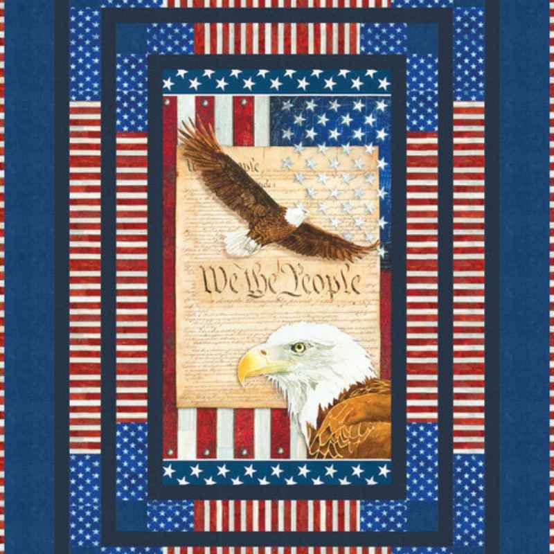 Patriots Digital Americana We the People Eagle Panel | Fabric Design Treasures