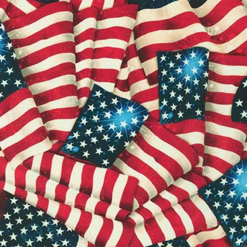 Patriots Wide Digital American Flags Allover 108" Wide | Fabric Design Treasures