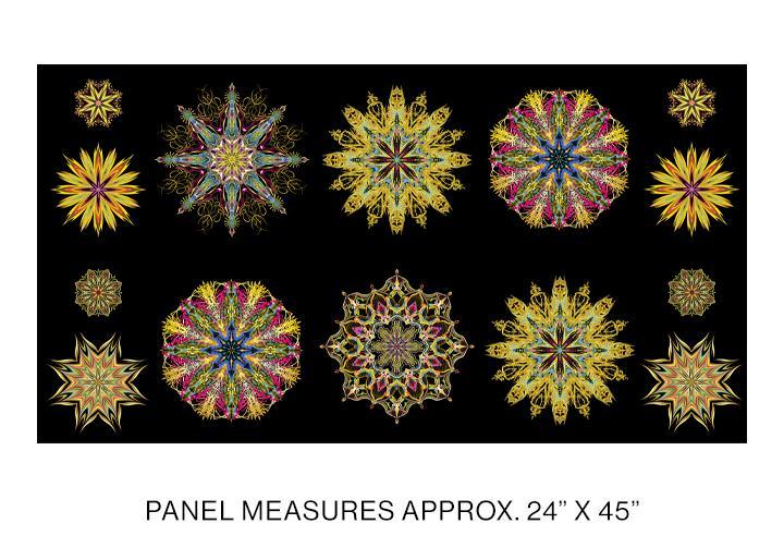 Paula Nadelstern, Medaillon Panel Gold/Multi (Duets) | Fabric Design Treasures