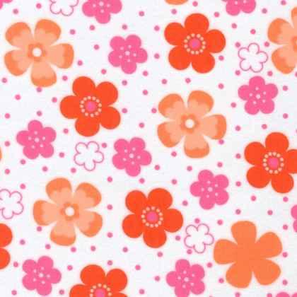 Peach Flower Cozy Cotton Flannel | Fabric Design Treasures