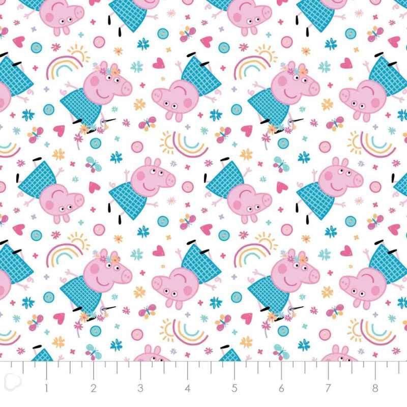 Peppa Maker's Delight, Peppa Pig Hand Made, White | Fabric Design Treasures