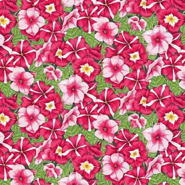 Petunia Fabric Summer Garden, Makower Fabric | Fabric Design Treasures