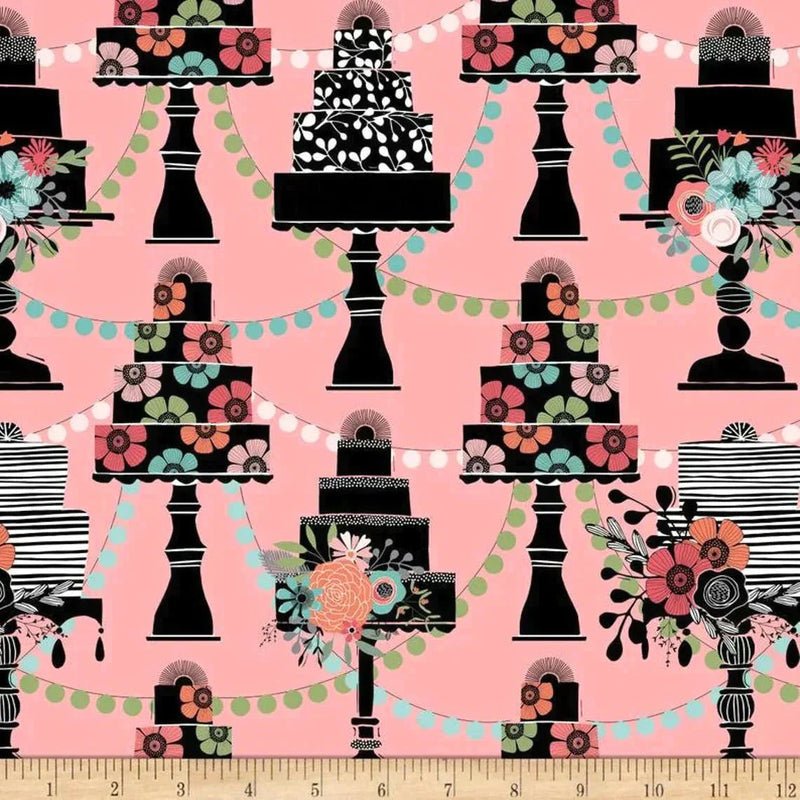 Piece of Cake on Pink Quilting Fabric | Fabric Design Treasures