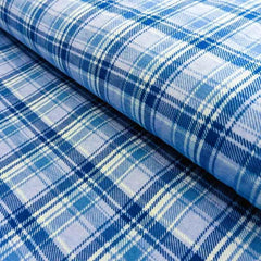 Plaid FLANNEL, Blue and White Plaid FLANNEL fabric | Fabric Design Treasures