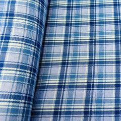 Plaid FLANNEL, Blue and White Plaid FLANNEL fabric | Fabric Design Treasures