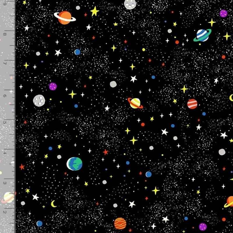 Planets in Starry Night | Fabric Design Treasures