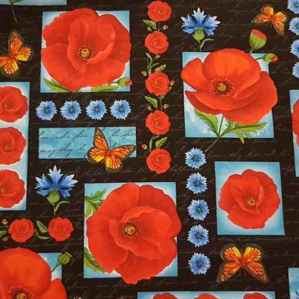 Poppy Fabric, Rare Poppy Fabric, Hi Fashion Fabrics | Fabric Design Treasures