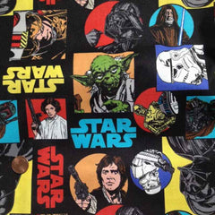 PRE-CUT 1 Yard - Star Wars Multicolor Cartoon Character | Fabric Design Treasures