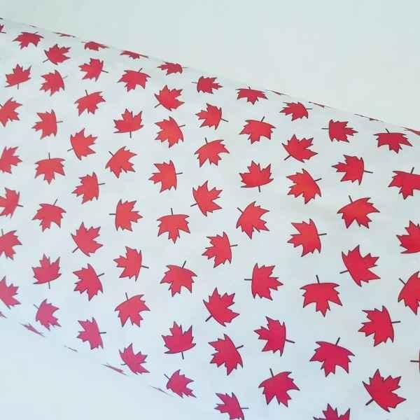 PUL Fabric Canada Red Maple Leaf Laminated Waterproof | Fabric Design Treasures