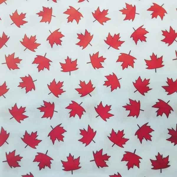 PUL Fabric Canada Red Maple Leaf Laminated Waterproof - Fabric Design Treasures