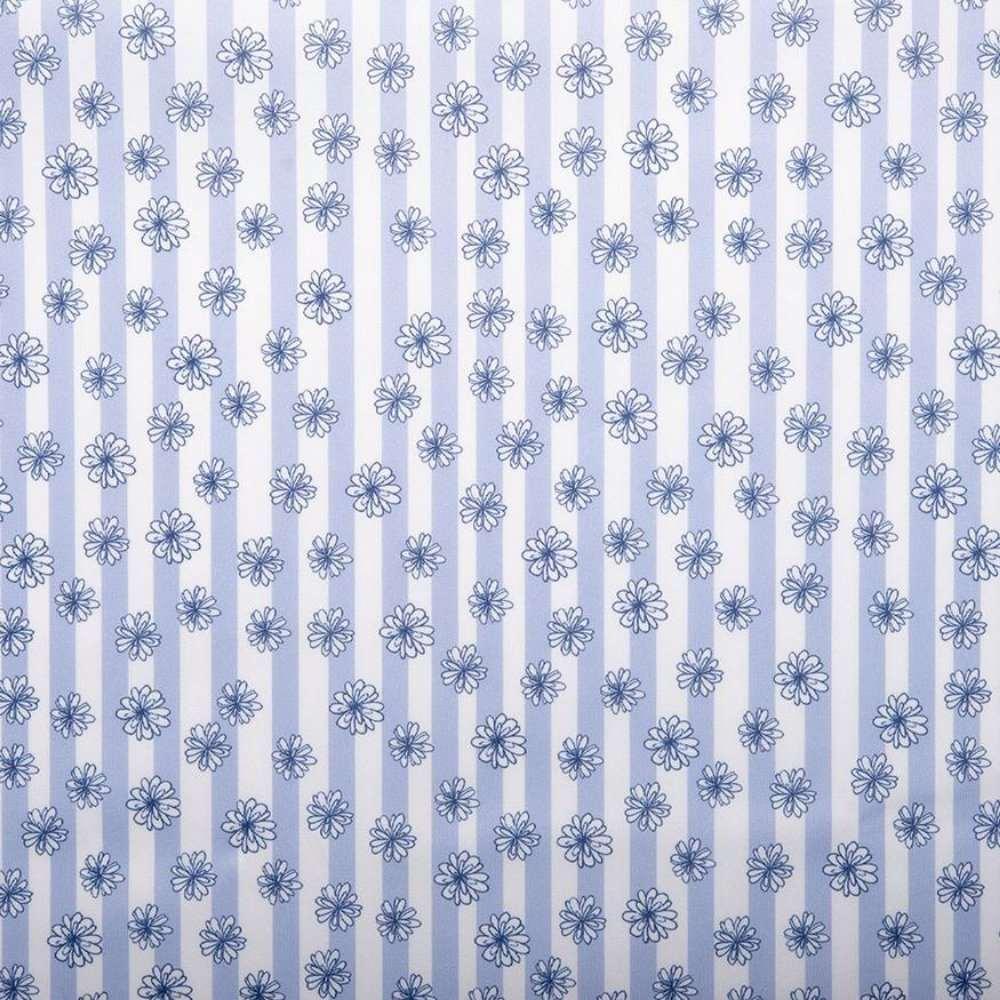 PUL Fabric, Diaper Waterproof Laminate fabric, Daisy on Pinstripes | Fabric Design Treasures