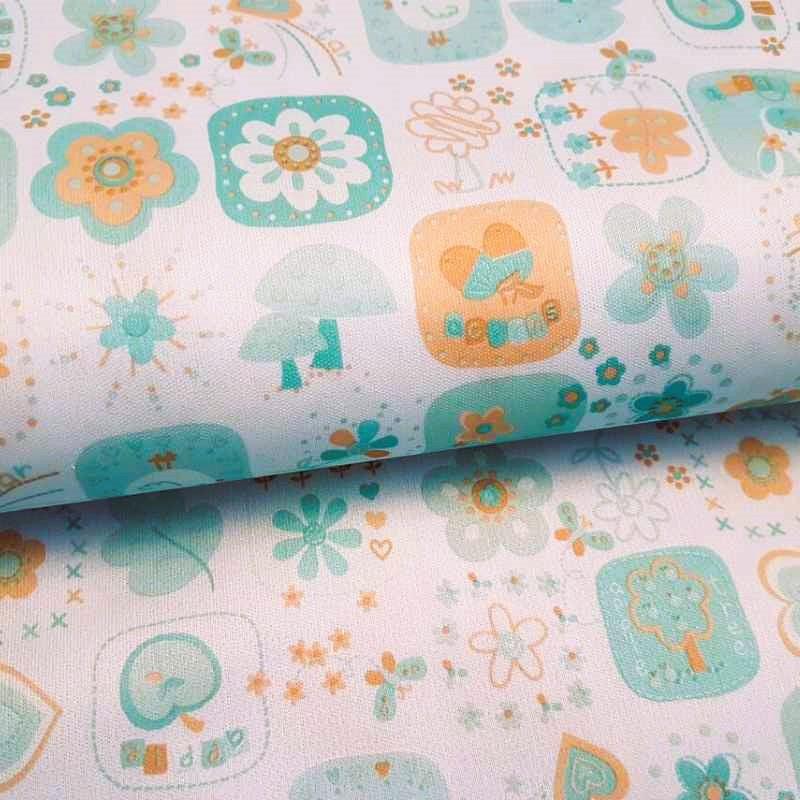 PUL fabric, Diaper Waterproof Laminated fabric PUL on Teal | Fabric Design Treasures