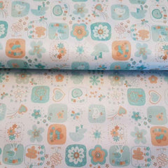 PUL fabric, Diaper Waterproof Laminated fabric PUL on Teal | Fabric Design Treasures