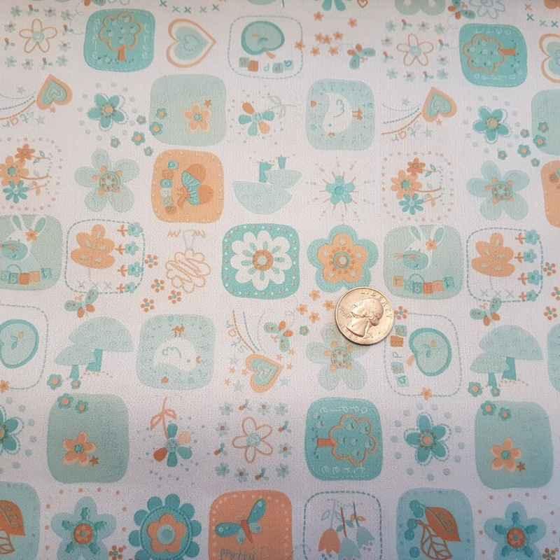 PUL fabric, Diaper Waterproof Laminated fabric PUL on Teal | Fabric Design Treasures