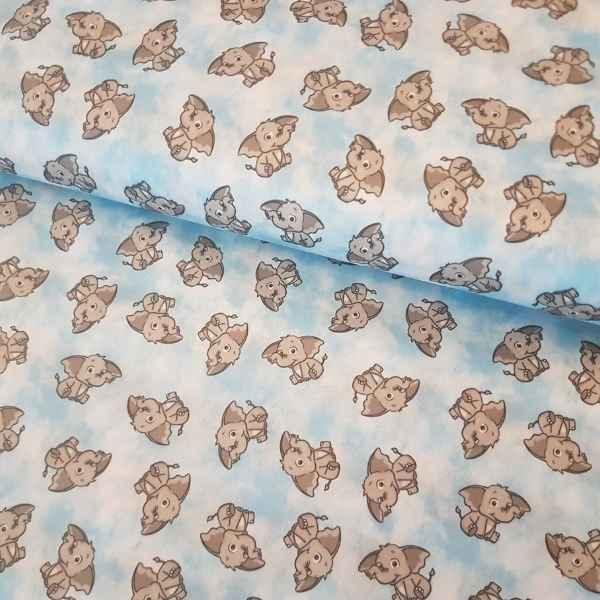 PUL fabric, Elephant Waterproof Laminated fabric Blue | Fabric Design Treasures