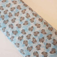 PUL fabric, Elephant Waterproof Laminated fabric Blue - Fabric Design Treasures