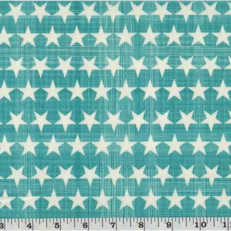 PUL fabric, Laminated fabric Diaper Waterproof White Stars on Teal | Fabric Design Treasures