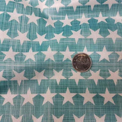 PUL fabric, Laminated fabric Diaper Waterproof White Stars on Teal | Fabric Design Treasures