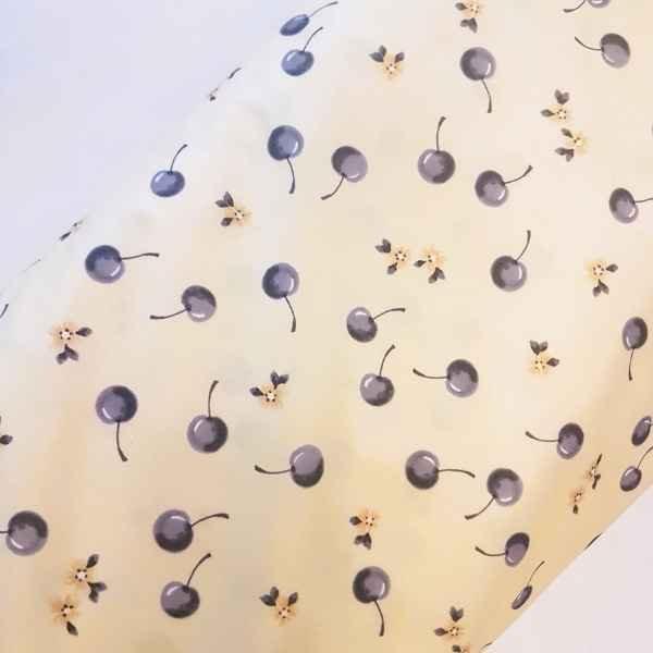 PUL Fabric Retro Cherry Laminated fabric Yellow | Fabric Design Treasures
