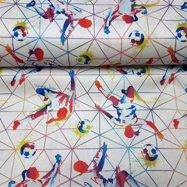 PUL fabric, Soccer Players Laminate fabric PUL | Fabric Design Treasures