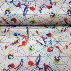 PUL fabric, Soccer Players Laminate fabric PUL | Fabric Design Treasures