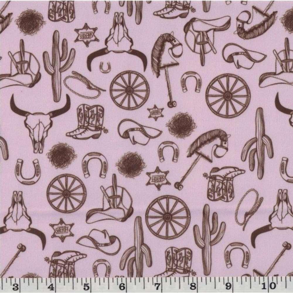 PUL Fabric, Western, Cowboy, Cactus, Wagon Wheel – Fabric Design