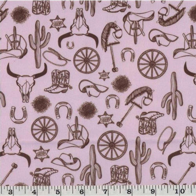 PUL Fabric, Western, Cowboy, Cactus, Wagon Wheel | Fabric Design Treasures